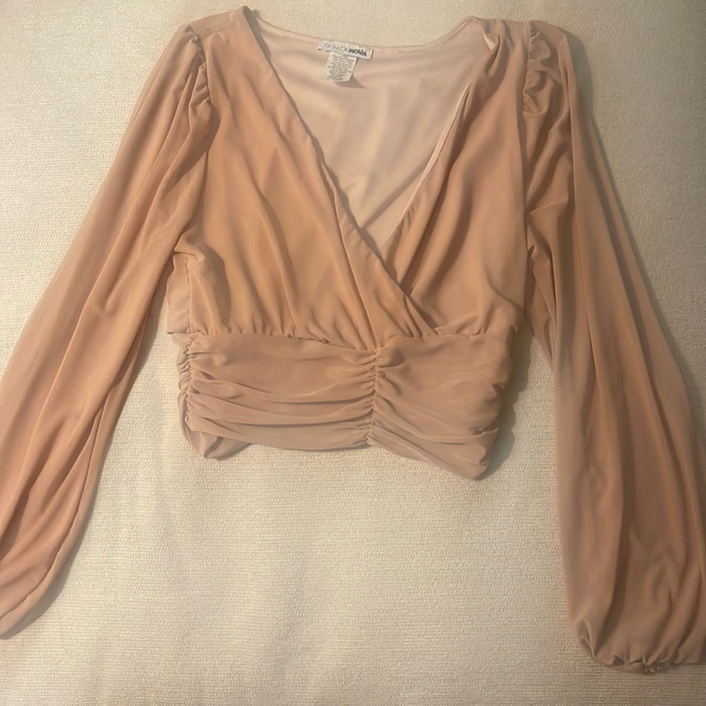 Semi sheer beige small top